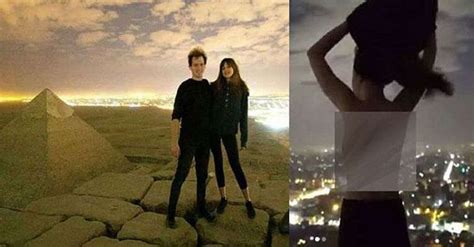 couple fuck on great pyramid|Egypt investigating couple pictured naked on top of Great Pyramid